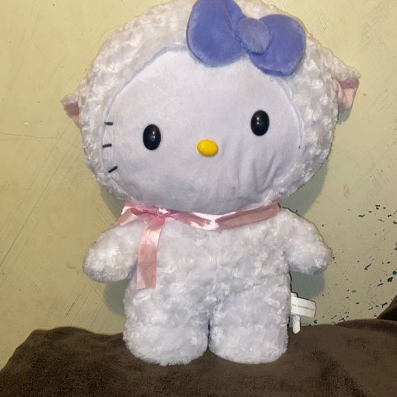 Hello Kitty standing Easter greeter Sanrio lamb costume 19” plush white with bow - Picture 2 of 9